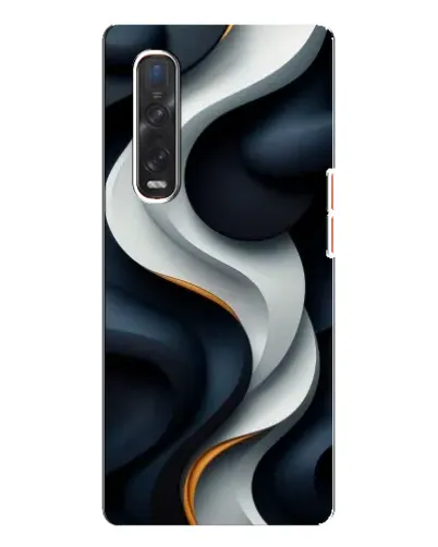 Чехол для OPPO Find X3 Pro с картинкой «Объемные черно-белые ленты» Чехол для OPPO Find X3 Pro с картинкой «Объемные черно-белые ленты»