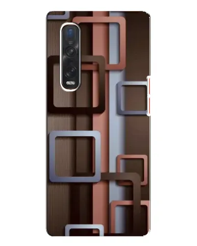 Чехол для OPPO Find X3 Pro с картинкой «Коричневые объемные квадраты» Чехол для OPPO Find X3 Pro с картинкой «Коричневые объемные квадраты»