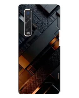 Чехол для OPPO Find X3 Pro с картинкой «Черные геометрические блоки»