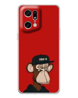 Чехол для OPPO Find X5 Pro с картинкой «Bored Ape — красный фон»