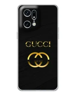 Чехол для OPPO Find X5 Pro с картинкой «Золотой логотип Gucci»