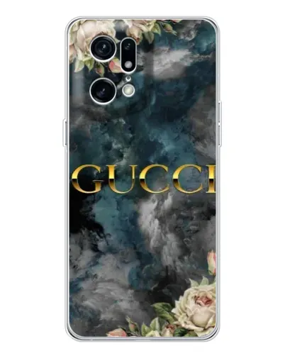 Чехол для OPPO Find X5 Pro с картинкой «Абстрактные цветы Gucci»