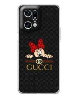 Чехол для OPPO Find X5 Pro с картинкой «Минни Маус Gucci — черный»