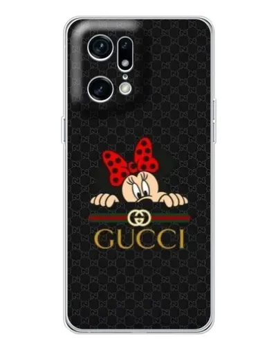 Чехол для OPPO Find X5 Pro с картинкой «Минни Маус Gucci — черный»