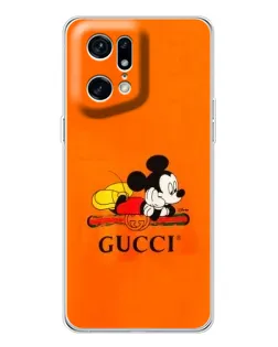 Чехол для OPPO Find X5 Pro с картинкой «Микки Маус Gucci — оранж» Чехол для OPPO Find X5 Pro с картинкой «Микки Маус Gucci — оранж»
