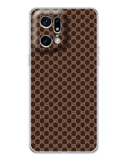 Чехол для OPPO Find X5 Pro с картинкой «Gucci — шоколадная сетка» Чехол для OPPO Find X5 Pro с картинкой «Gucci — шоколадная сетка»