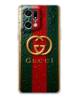 Чехол для OPPO Find X5 Pro с картинкой «Gucci — фирменная полоса и золото» Чехол для OPPO Find X5 Pro с картинкой «Gucci — фирменная полоса и золото»