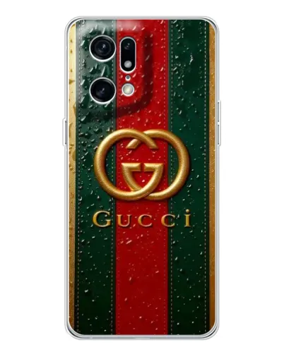 Чехол для OPPO Find X5 Pro с картинкой «Gucci — фирменная полоса и золото» Чехол для OPPO Find X5 Pro с картинкой «Gucci — фирменная полоса и золото»