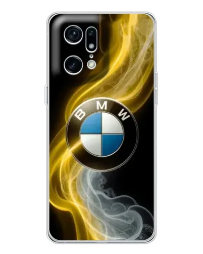 Чехол для OPPO Find X5 Pro с картинкой «Золотистый дым BMW»