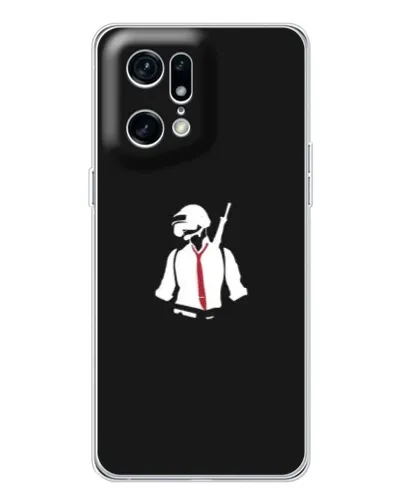 Чехол для OPPO Find X5 Pro с картинкой «PUBG — силуэт воина»