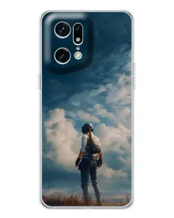Чехол для OPPO Find X5 Pro с картинкой «Герой PUBG на скале»