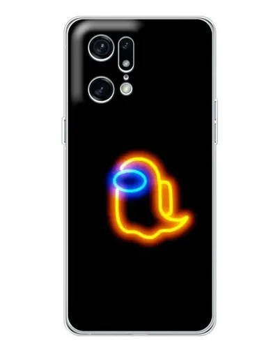 Чехол для OPPO Find X5 Pro с картинкой «Among Us неоновое сияние»