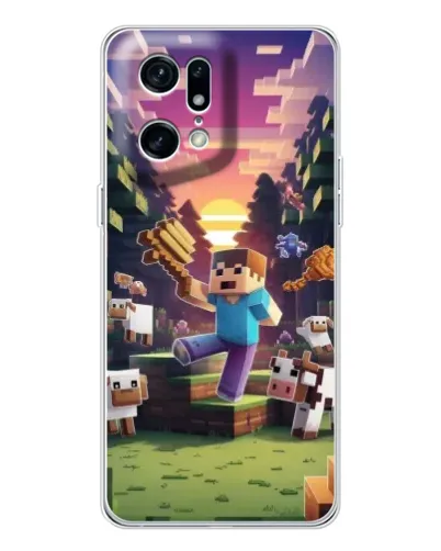 Чехол для OPPO Find X5 Pro с картинкой «Стив на ферме»
