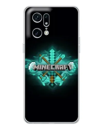 Чехол для OPPO Find X5 Pro с картинкой «Minecraft Diamond лого»