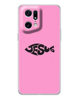 Чехол для OPPO Find X5 Pro с картинкой «Розовый символ  Jesus»