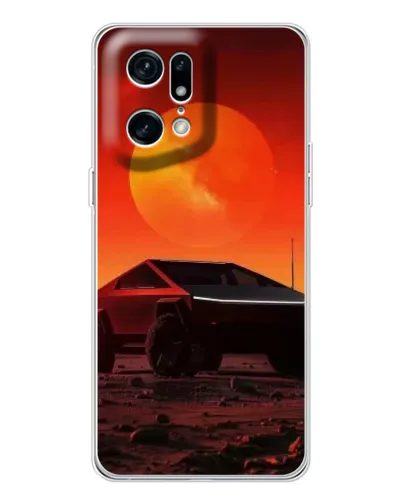 Чехол для OPPO Find X5 Pro с картинкой «Cybertruck на Марсе»