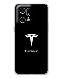 Чехол для OPPO Find X5 Pro с картинкой «Tesla White Logo»