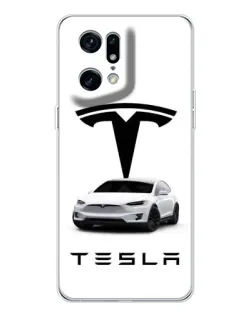 Чехол для OPPO Find X5 Pro с картинкой «Tesla White Style»