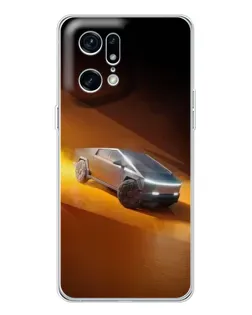 Чехол для OPPO Find X5 Pro с картинкой «Cybertruck в пустыне»