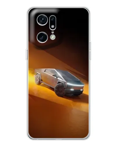 Чехол для OPPO Find X5 Pro с картинкой «Cybertruck в пустыне»