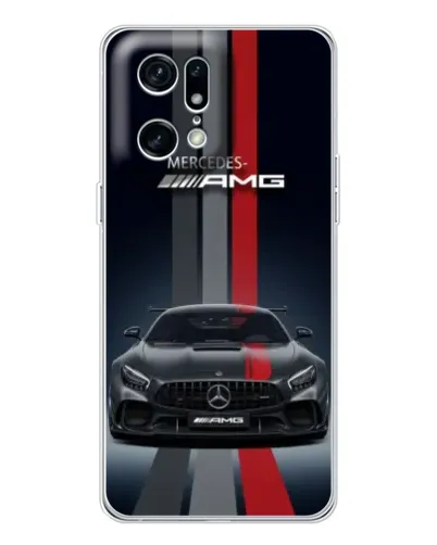 Чехол для OPPO Find X5 Pro с картинкой «Mercedes — белый карбон»
