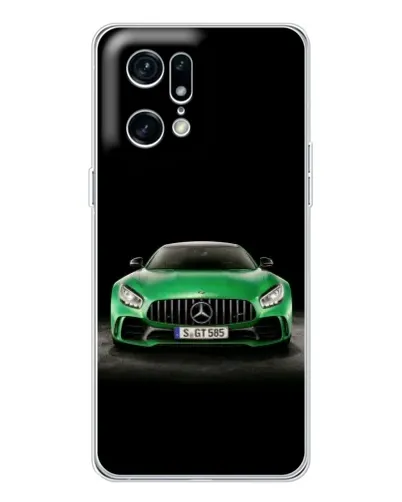 Чехол для OPPO Find X5 Pro с картинкой «Mercedes — неоновый лого»