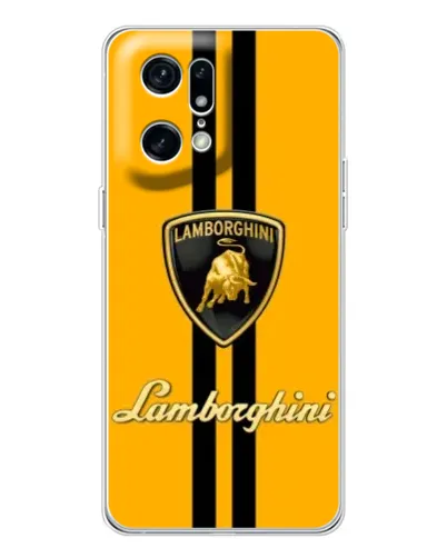 Чехол для OPPO Find X5 Pro с картинкой «Lamborghini Stripe желтый»