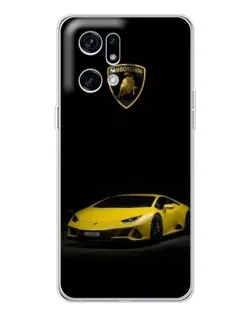 Чехол для OPPO Find X5 Pro с картинкой «Lamborghini желтый акцент»