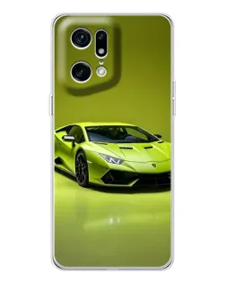 Чехол для OPPO Find X5 Pro с картинкой «Салатовый Lamborghini Huracan»
