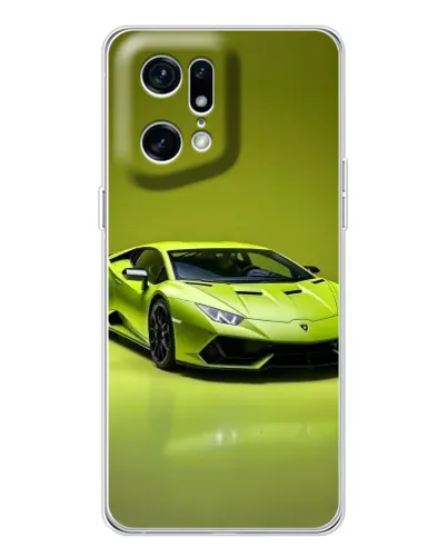 Чехол для OPPO Find X5 Pro с картинкой «Салатовый Lamborghini Huracan»
