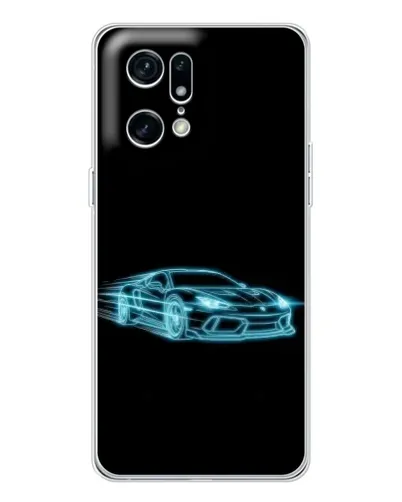Чехол для OPPO Find X5 Pro с картинкой «Неоновый контур Lamborghini»