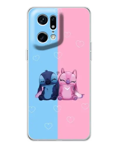 Чехол для OPPO Find X5 Pro с картинкой «Stitch и Angel Love» Чехол для OPPO Find X5 Pro с картинкой «Stitch и Angel Love»