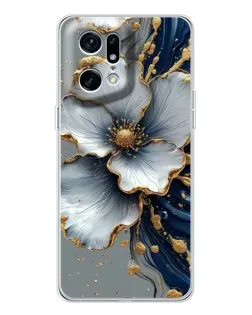 Чехол для OPPO Find X5 Pro с картинкой «Белый цветок и золотой флюид» Чехол для OPPO Find X5 Pro с картинкой «Белый цветок и золотой флюид»
