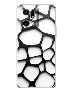 Чехол для OPPO Find X5 Pro с картинкой «Белая объемная сетка» Чехол для OPPO Find X5 Pro с картинкой «Белая объемная сетка»