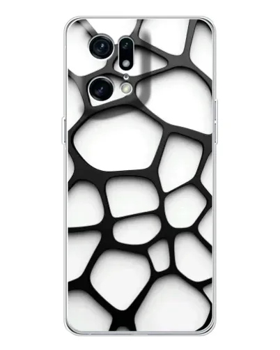 Чехол для OPPO Find X5 Pro с картинкой «Белая объемная сетка»