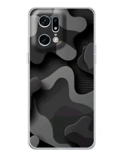 Чехол для OPPO Find X5 Pro с картинкой «Темный абстрактный камуфляж»
