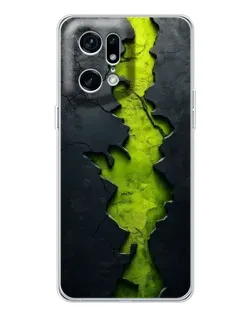 Чехол для OPPO Find X5 Pro с картинкой «Салатовый разлом скалы»