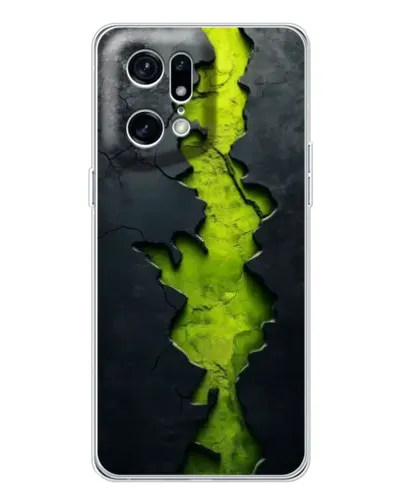 Чехол для OPPO Find X5 Pro с картинкой «Салатовый разлом скалы»