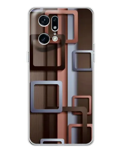 Чехол для OPPO Find X5 Pro с картинкой «Коричневые объемные квадраты»