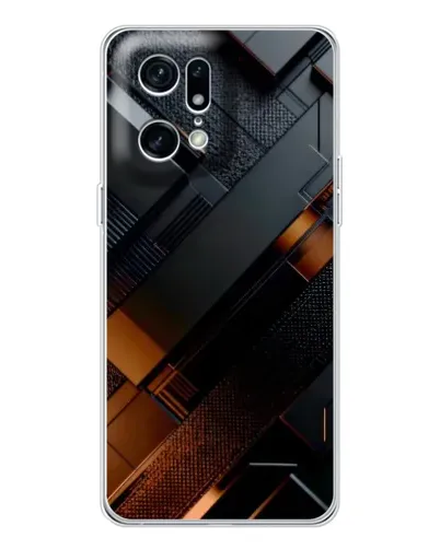 Чехол для OPPO Find X5 Pro с картинкой «Черные геометрические блоки»
