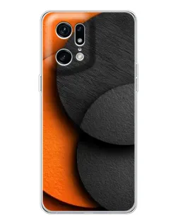 Чехол для OPPO Find X5 Pro с картинкой «Геометрия оранжевых кругов»