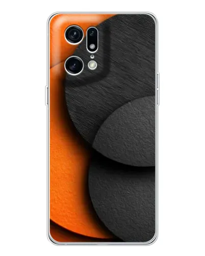 Чехол для OPPO Find X5 Pro с картинкой «Геометрия оранжевых кругов»