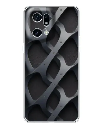 Чехол для OPPO Find X5 Pro с картинкой «Объемное серое плетение»