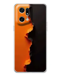 Чехол для OPPO Find X5 Pro с картинкой «Оранжевый разлом»