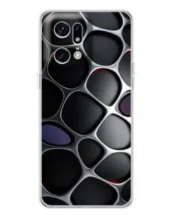 Чехол для OPPO Find X5 Pro с картинкой «Объемная темная решетка»