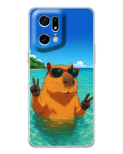 Чехол для OPPO Find X5 Pro с картинкой «Морская капибара»