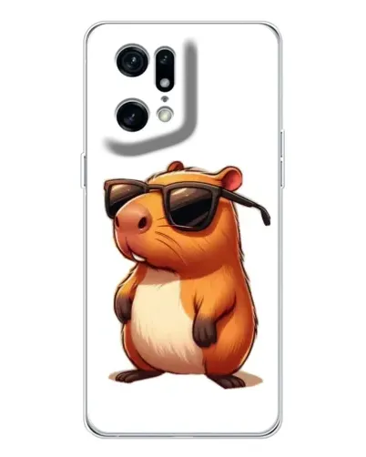 Чехол для OPPO Find X5 Pro с картинкой «Капибара в очках»