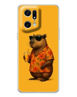Чехол для OPPO Find X5 Pro с картинкой «Капибара на отдыхе»