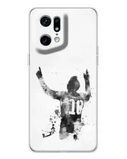 Чехол для OPPO Find X5 Pro с картинкой «Черно-белый силуэт Месси» Чехол для OPPO Find X5 Pro с картинкой «Черно-белый силуэт Месси»