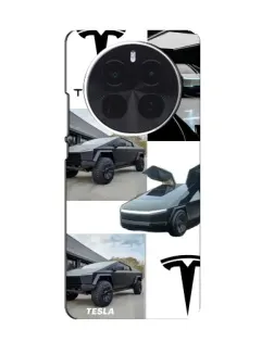 Чехол для OPPO Find X9 Ultra с картинкой «Коллаж Cybertruck Tesla»